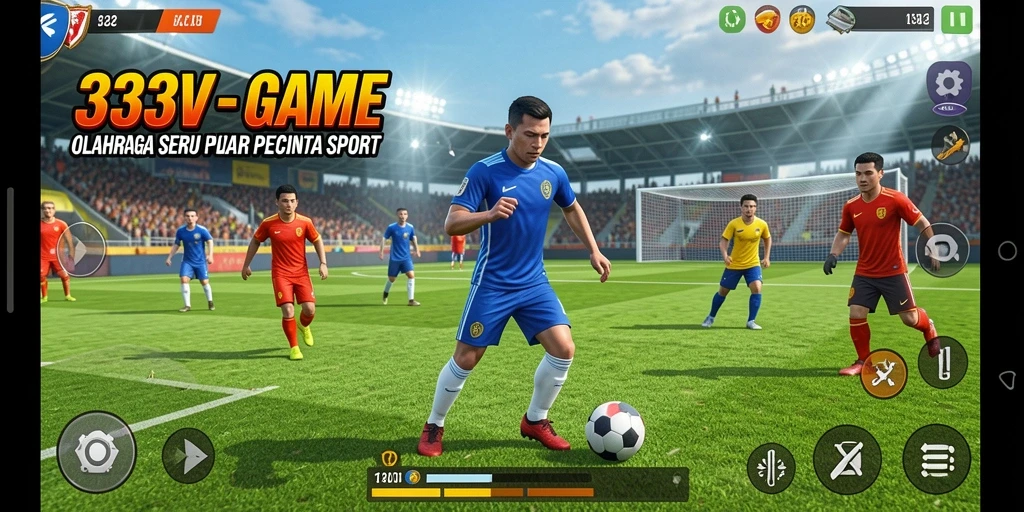 Tampilan seru gameplay olahraga di 333V dengan berbagai karakter.