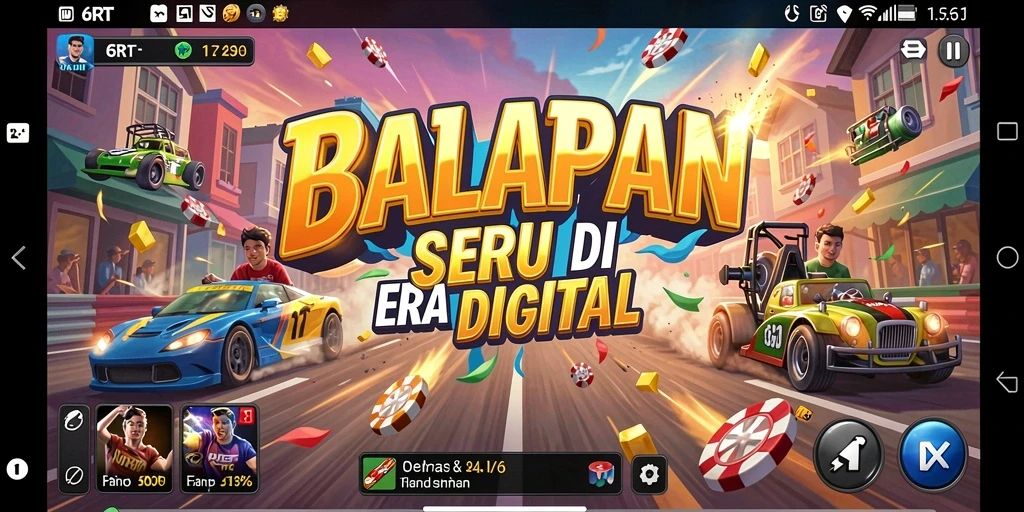 Tangkapan layar gameplay balapan 6RT menampilkan akselerasi mobil yang mendebarkan.