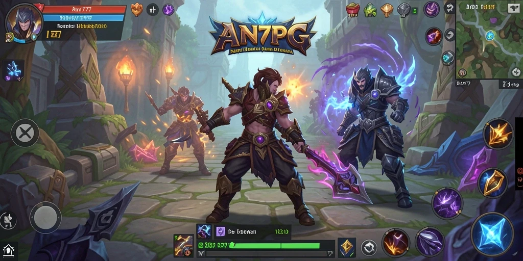 Screenshot menampilkan aksi seru dalam pertarungan ARPG AN777.