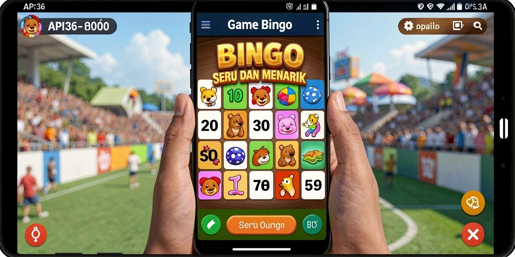 Screenshot utama API36 menampilkan gameplay Bingo yang seru dan interaktif.