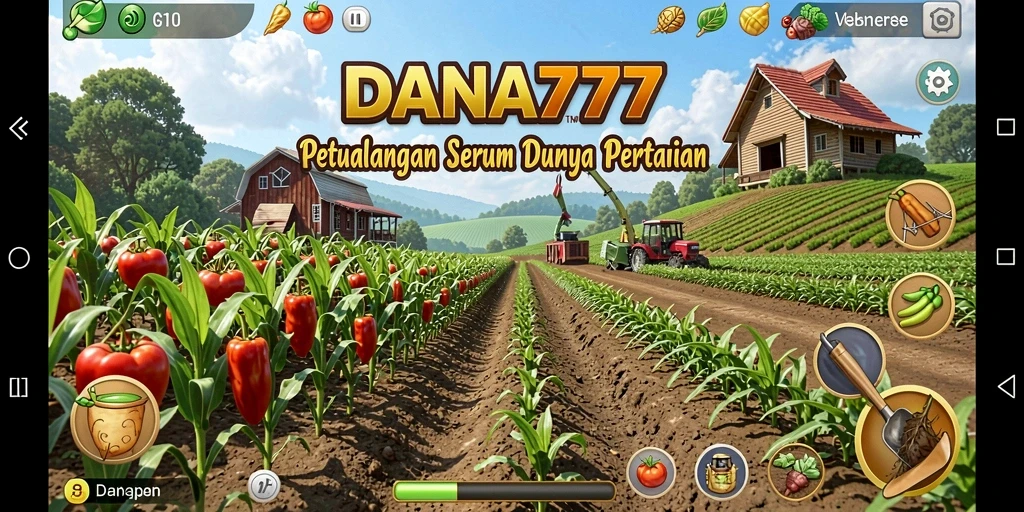Screenshot menampilkan gameplay seru di DANA777 dengan petani yang aktif.