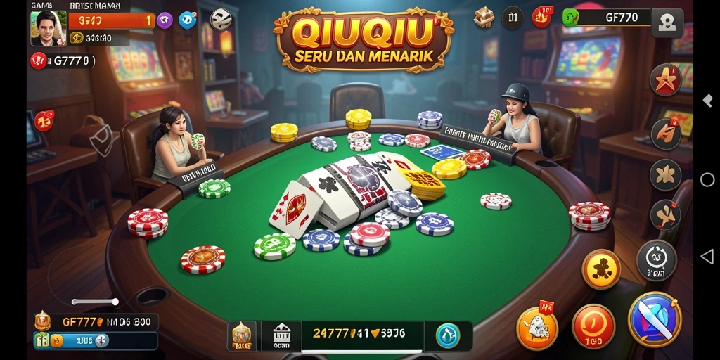 Screenshot gameplay GF777 yang menampilkan QiuQiu yang mendebarkan.