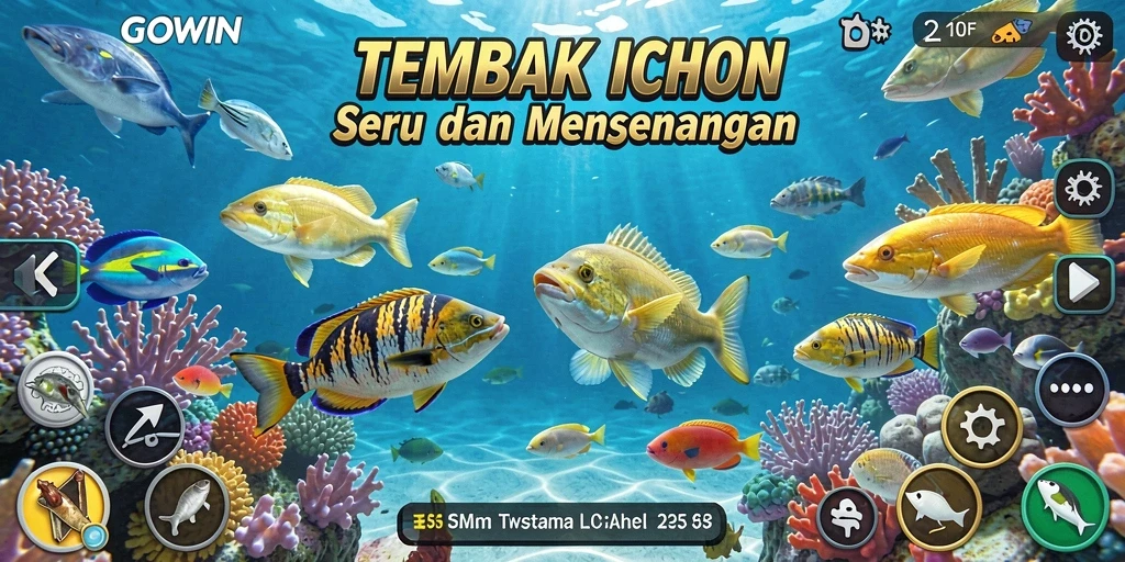Screenshot GOWIN menampilkan momen seru dalam Tembak Ikan.