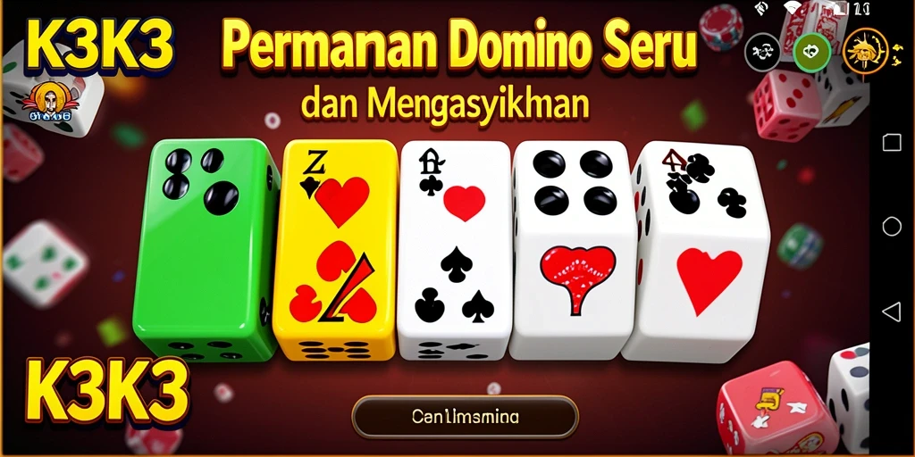 Tampilan gameplay seru K3K3 dengan pemain yang bersaing di meja Domino.