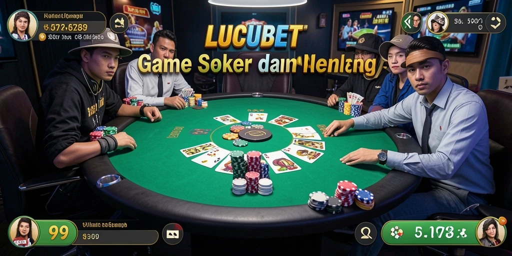 Tampilan gameplay LUCUBET dengan suasana Poker yang mendebarkan.