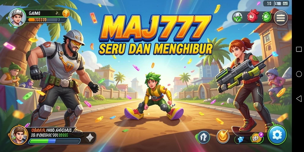 Tampilan gameplay MAJ777 yang penuh warna dan seru.