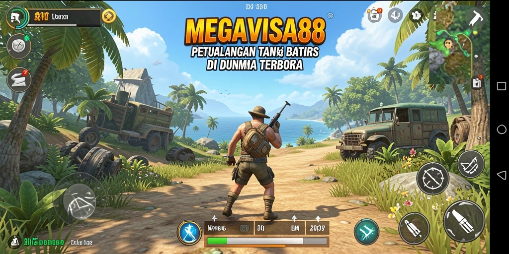 Tampilan gameplay MEGAVISA88 di dunia terbuka yang luas dan menawan.