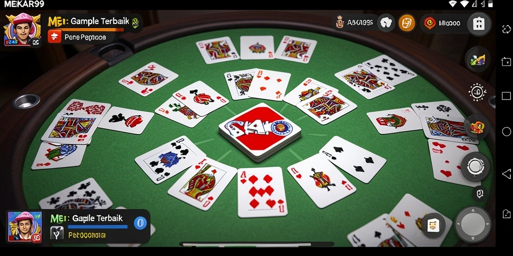 Tampilan menarik dari gameplay Gaple di MEKAR99.