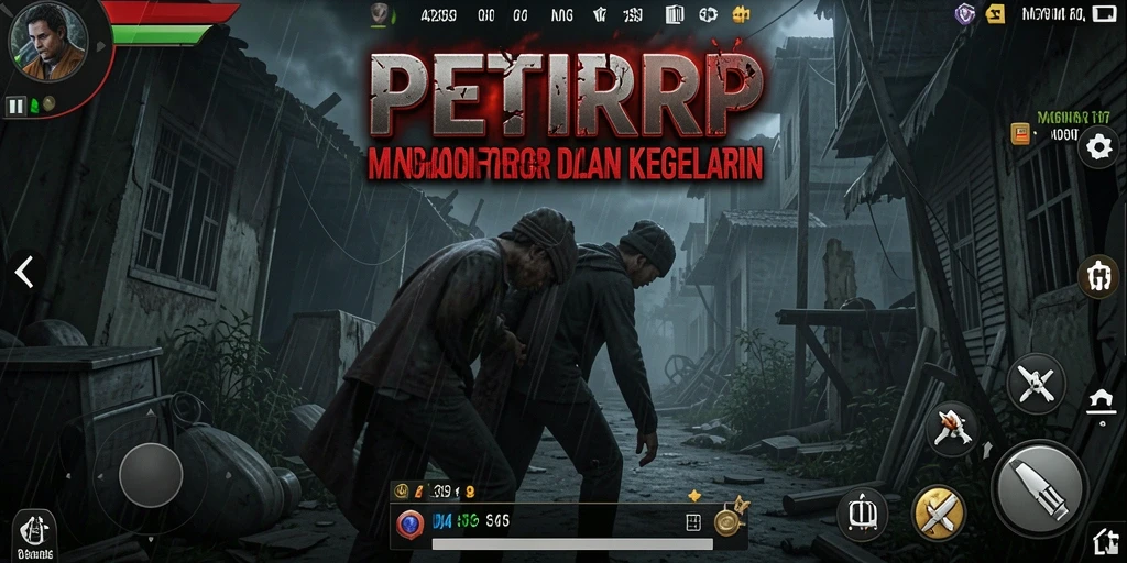 Screenshot menampilkan gameplay mencekam dari PETIRRP dengan suasana gelap dan menakutkan.