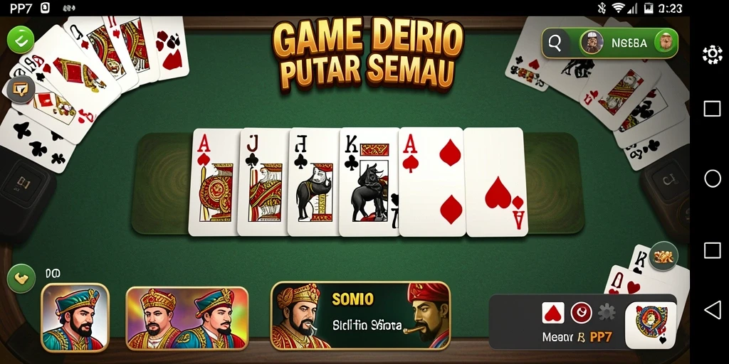Tampilan gameplay PP7 yang menarik saat bermain Domino.