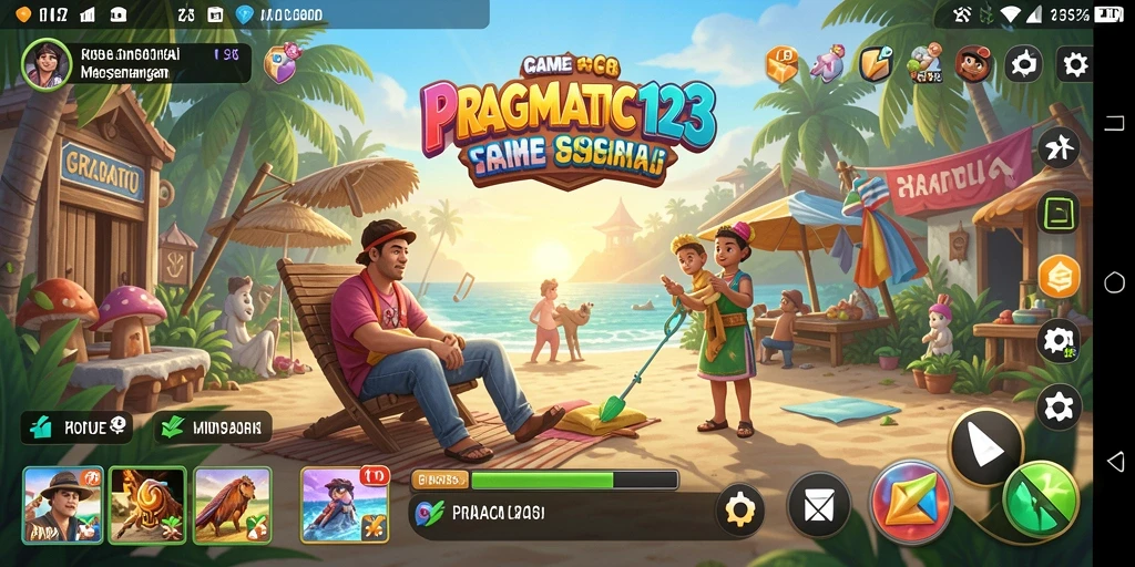 Tampilan gameplay santai PRAGMATIC123 yang penuh warna dan menggembirakan.