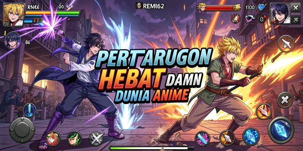 Tangkapan layar gameplay REMI62 menampilkan aksi pertarungan seru.