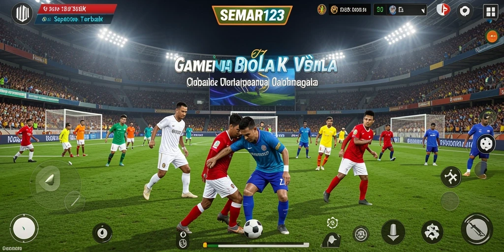Tangkapan layar SEMAR123 memperlihatkan aksi seru di lapangan sepak bola.