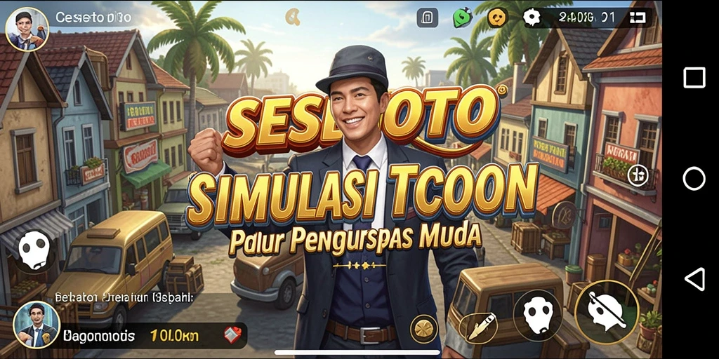Screenshot SESETOTO menunjukkan gameplay Tycoon yang menantang dan strategis.
