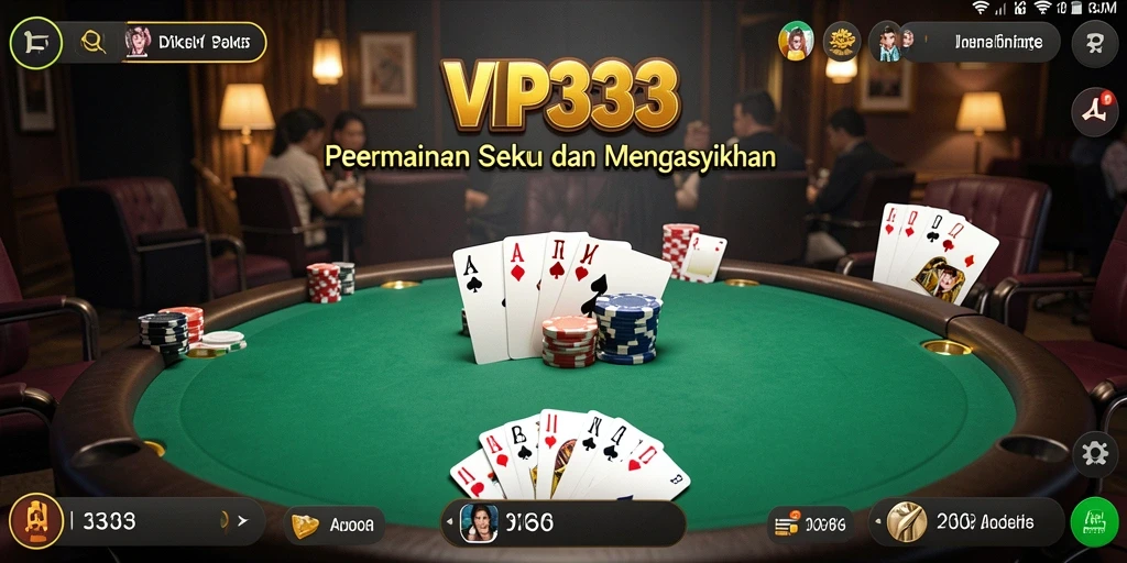 Tampilan menarik dari gameplay poker di VIP333.